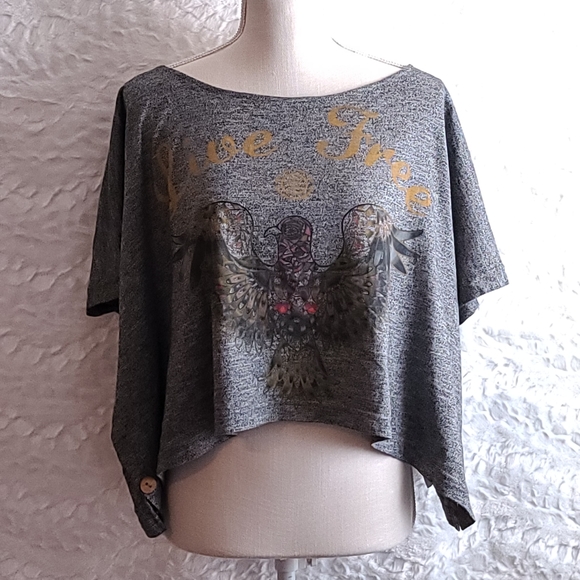 Element Tops - Element grey live free crop top